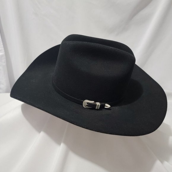 Vintage Bailey's Cowboy Western 4-H Black Hat Angora 4X Felted Hat Size 6 1/2 - Picture 3 of 10